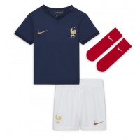 Frankreich Matteo Guendouzi #6 Heimtrikotsatz Kinder WM 2022 Kurzarm (+ Kurze Hosen)